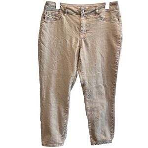 D. Jeans Women's Khaki Cropped Straight‎ Leg Denim Jeans Size 12